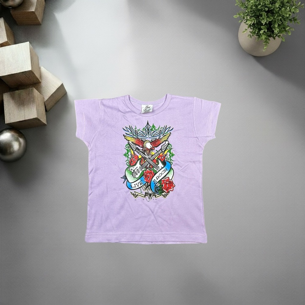 Get Lucky Vintage Y2K Purple Rock Graphic Baby Tee Shirt Small 1304